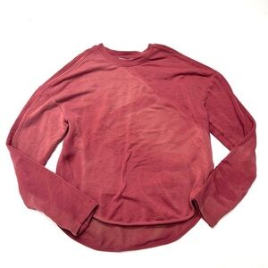 Athleta Girl Long Sleeve Cozy Fleece Tee in Deep Red *READ